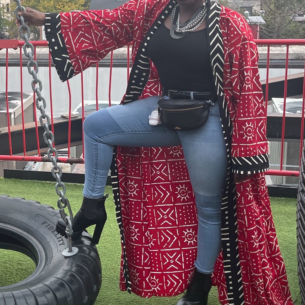 African Ankara Print Designed kimono‼️